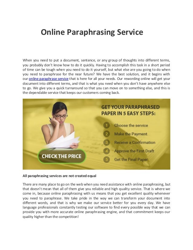 Write and paraphrasing service